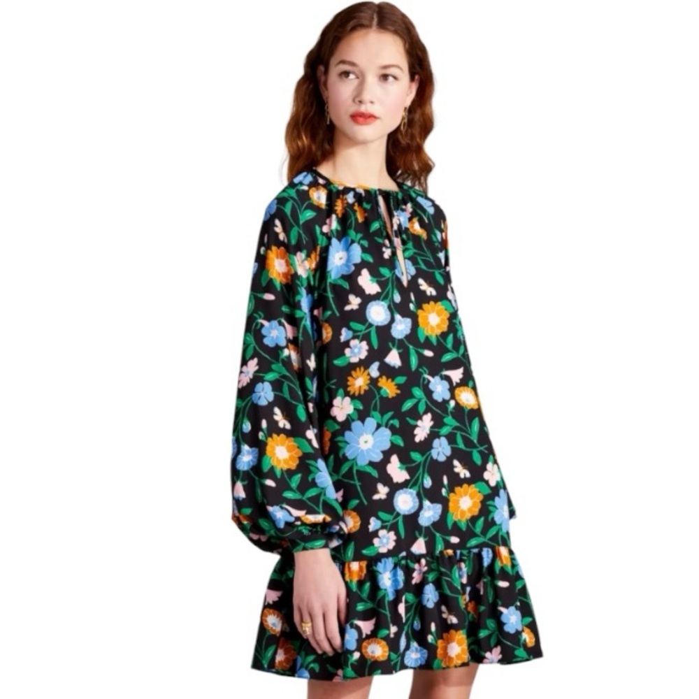 Kate Spade Floral Garden Tulip Drop Waist Dress
